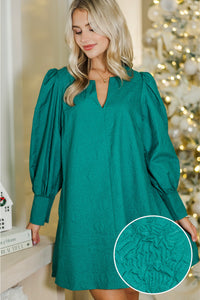 At A Glance Emerald Textured Dress