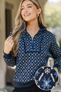 From The Soul Navy Medallion Top