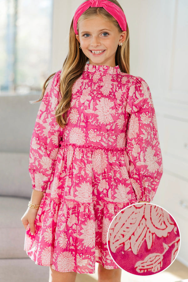 Girls: The Mariana Pink Chintz Babydoll Dress