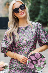 Midnight Bloom Black Floral Blouse