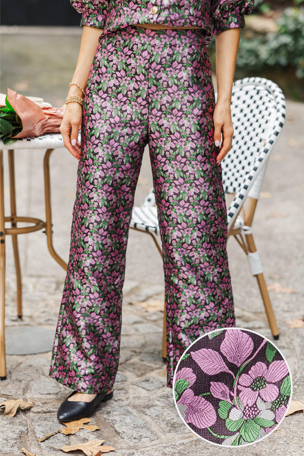 Midnight Bloom Black Floral Pants