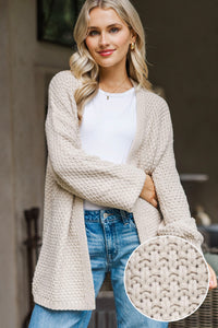 Face The Day Taupe Brown Cardigan
