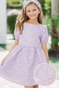 Girls: The Eloise Lavender Floral Brocade Dress