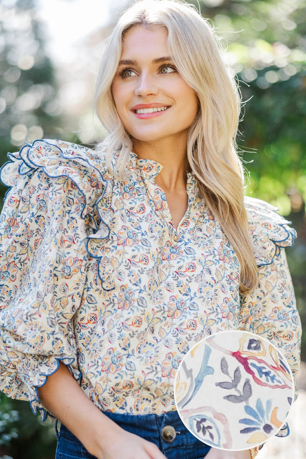 Share A Little Love Cream Chintz Blouse