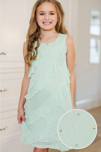 Girls: Looking So Luxe Green Rhinestone Dress