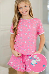 Girls: All Snuggled Up Pink Ditsy Floral Lounge Set