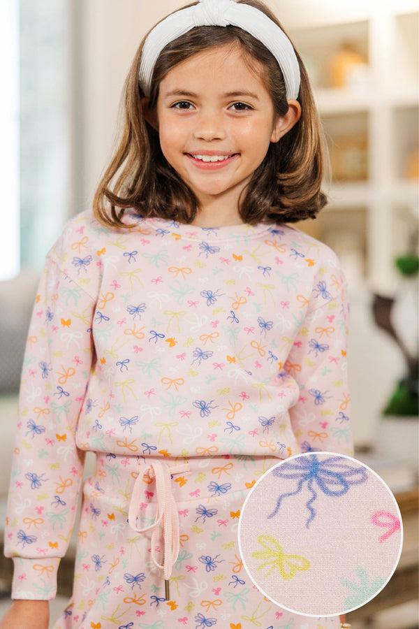 Girls: A Lot To Love Pink Bow Pullover