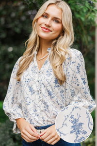 A Clear Mind Cream Floral Blouse