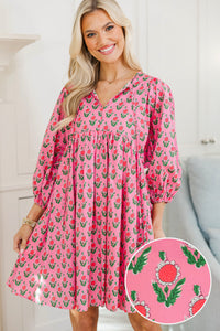 NURSING COLLECTION: It's All True Fuchsia Medallion Dress