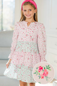 Girls: Make It Happen Pink Floral Print Dress