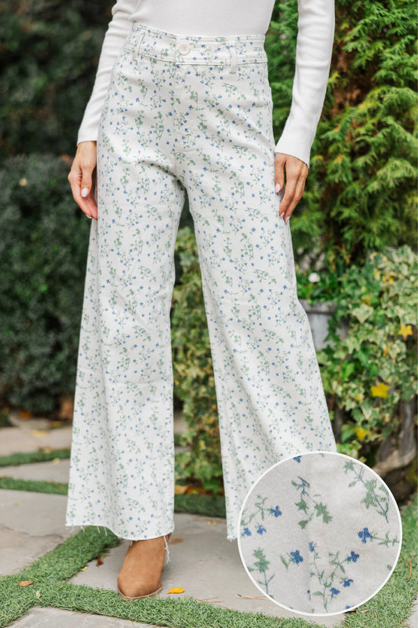 Classic Confidence Cream Wide Leg Jeans