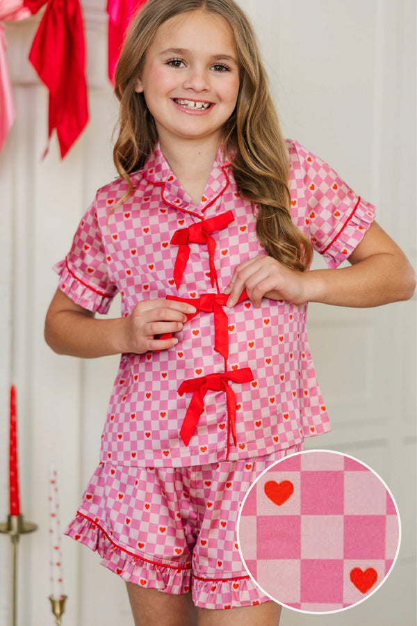 Girls: Sweet Dreams Pink Gingham Pajama Set