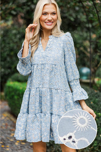 In Your Happy Place Light Blue Babydoll Dress