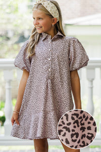 Girls: Sweet Statement Blush Leopard Print Dress