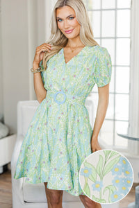 NURSING COLLECTION: Boldy Beautiful Green Balloon Sleeve Dress