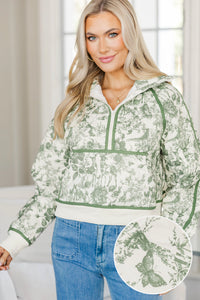 NURSING COLLECTION: Always Direct Olive Green Toile Pullover