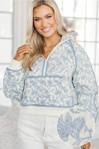 NURSING COLLECTION: Always Direct Light Blue Toile Pullover