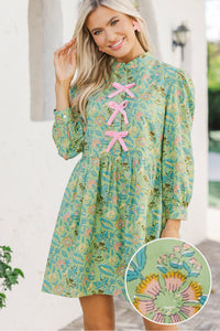 There's Always Hope Green Floral Dress