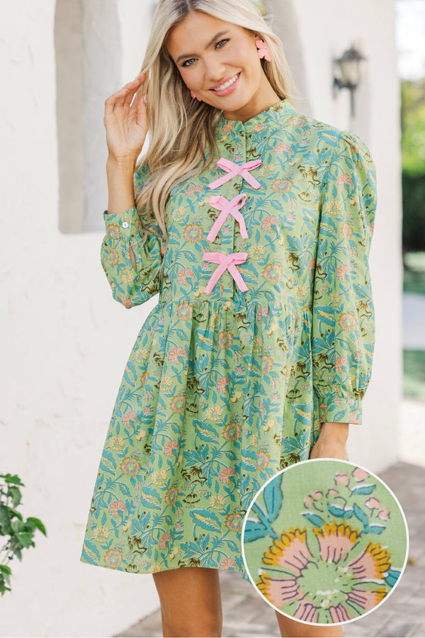There's Always Hope Green Floral Dress