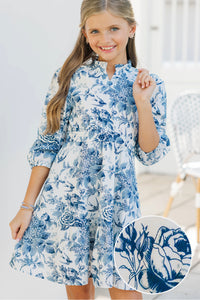 Girls: It's All Alright Navy Blue Toile Dress