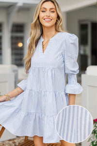 In Your Happy Place Light Blue Striped Dress