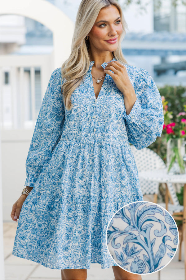 A Timeless Love Blue Toile Dress