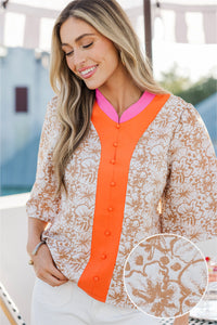 Better Together Orange Floral Blouse