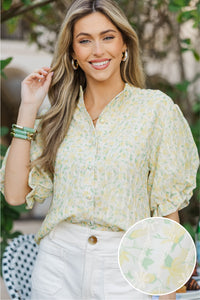 Graceful Moments Yellow Floral Blouse