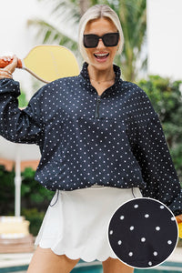 Sleek Sophisticate Black Polka Dot Jacket