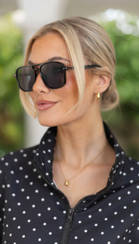 One More Reason Black Aviator Sunglasses