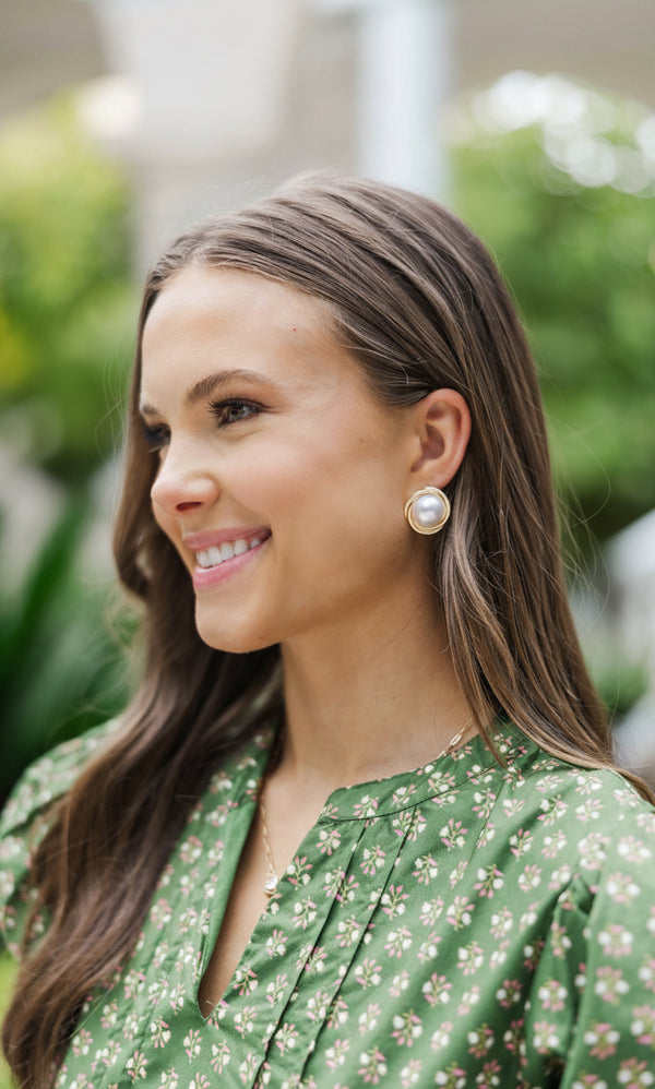 Twisted Layered Pearl Studs