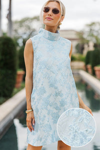 Best Days Are Here Light Blue Brocade Dress
