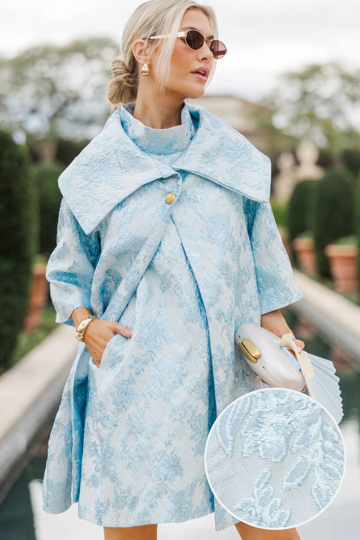 Best Days Are Here Light Blue Brocade Jacket – Shop the Mint
