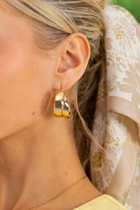Classic Glow Gold Double Hoop Earrings