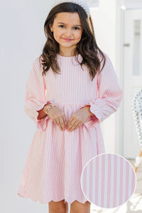 Girls: Come On Over Pink Striped Dress