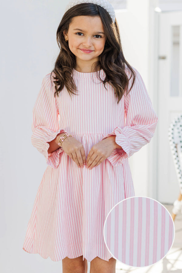 Girls: Come On Over Pink Striped Dress