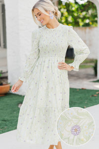 Best Day Green Floral Midi Dress