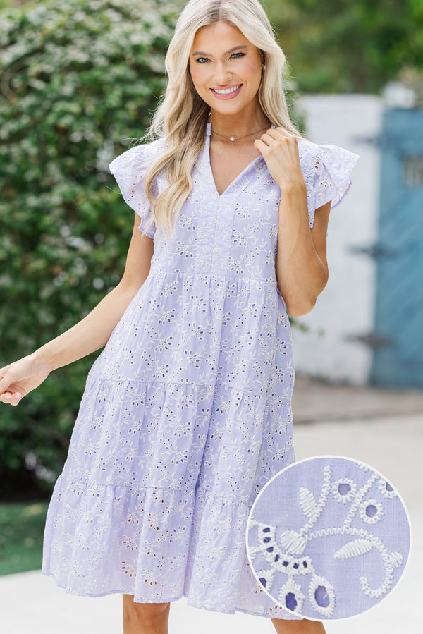 Make It Your Own Lavender Eyelet Tiered Dress