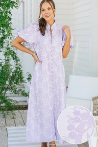 Listen To Me Lavender Purple Floral Midi Dress