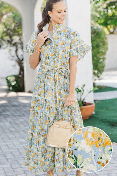 The Victorious Blue Floral Maxi Dress – Shop the Mint