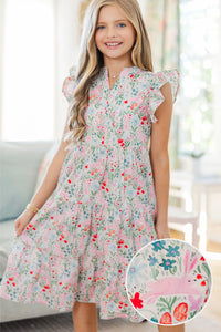 Girls: Make It Your Own Pink Toile Midi Dress