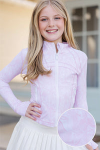 Girls: Sharing Stories Pink Camo Cropped Jacket