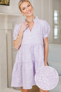 NURSING COLLECTION: All Signs Point Here Lavender Textured Dress