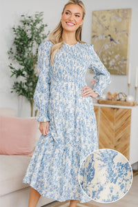NURSING COLLECTION: Best Day Blue Toile Midi Dress
