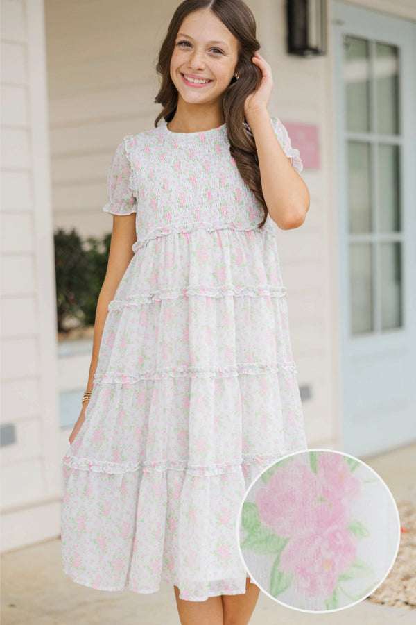 Girls: The Cora Light Blue Floral Maxi Dress