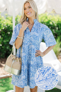 Feeling Your Best Blue Paisley Dress