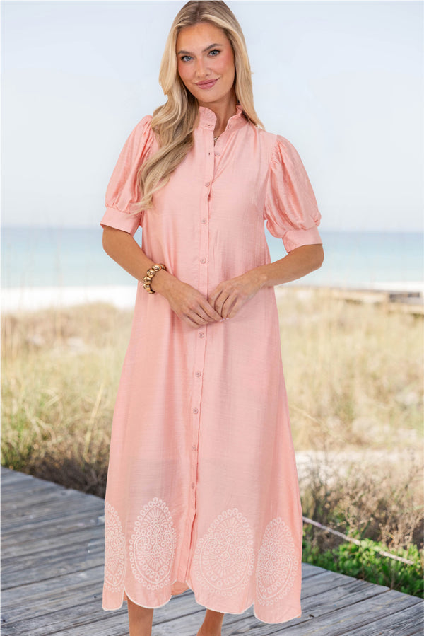 Willow & Sun Blush Embroidered Midi Dress Shop the Mint Willow & Sun Blush Embroidered Midi Dress Shop the Mint