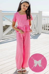 Girls: Playdate Pretty Pink Bow Print Set