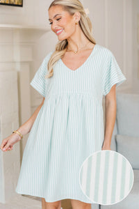 NURSING COLLECTION: Full Of Joy Dress Mint Striped Cotton Dress