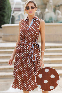 THML: A Little Bit Extra Brown Polka Dot Dress